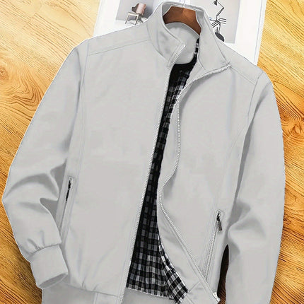 Men's Harrington Bomber Jacket – Stand Collar Lightweight Layer