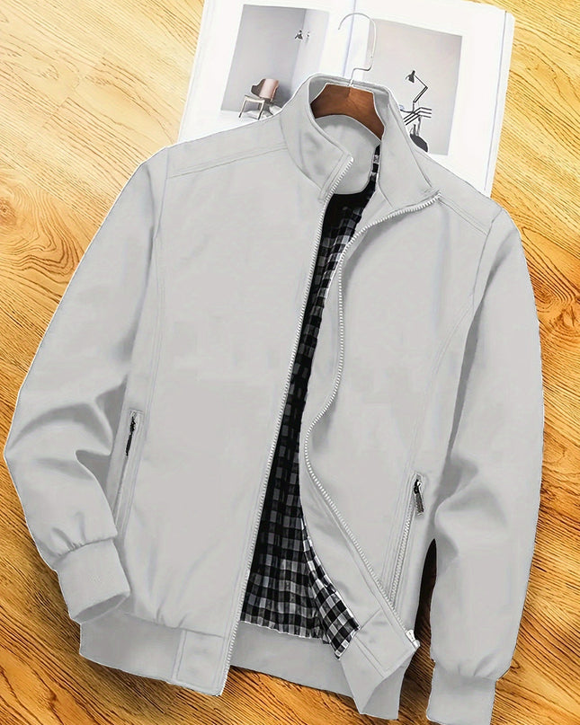 Men's Harrington Bomber Jacket – Stand Collar Lightweight Layer