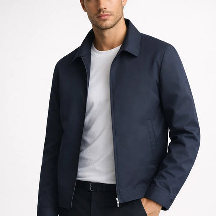 Men's Harrington Jacket – Classic Zip Front Smart Casual Layer