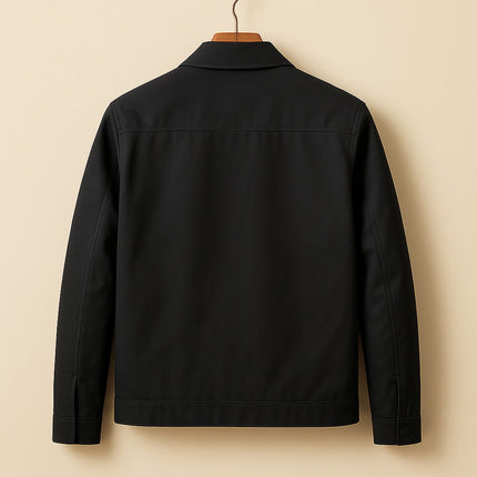 Men's Harrington Jacket with Checked Lining & Zip Fastening
