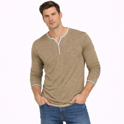 Men's Henley Shirt in Regular Fit – Refined Long-Sleeve Cut