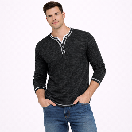 Men's Henley Shirt in Regular Fit – Refined Long-Sleeve Cut