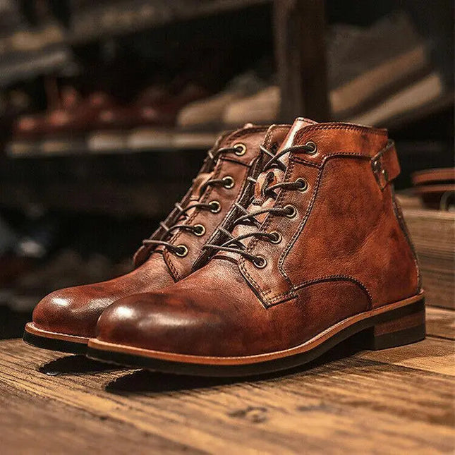 Men's Heritage Lace-Up Leather Boots – Refined Ankle Profile