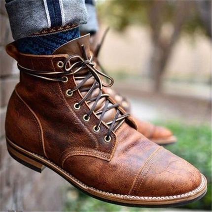 Men's Heritage Leather Boots – Classic Lace-Up Ankle Style