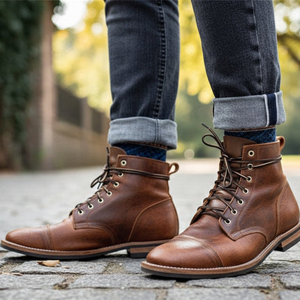Men's Heritage Leather Boots – Classic Lace-Up Ankle Style