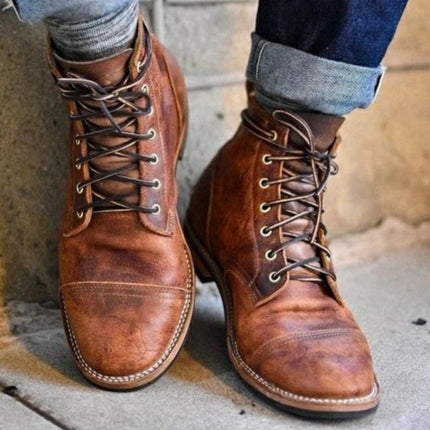 Men's Heritage Leather Boots – Classic Lace-Up Ankle Style