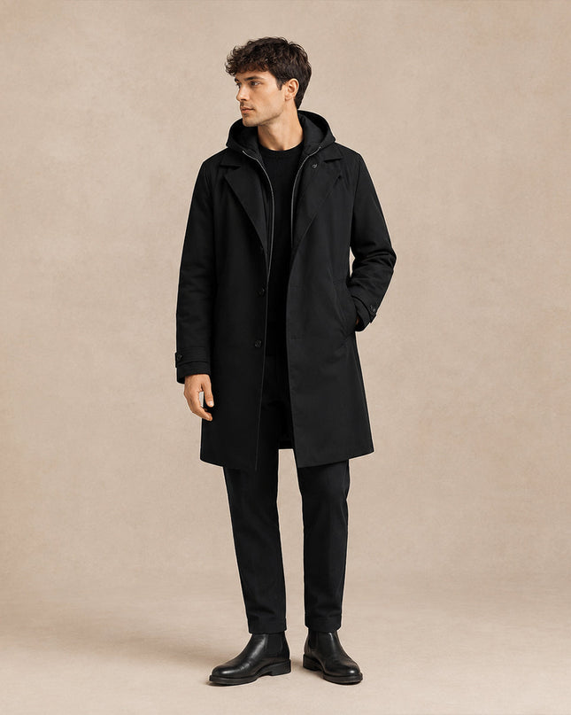 Men's Hooded Parka Coat – Long Waterproof Everyday Layer