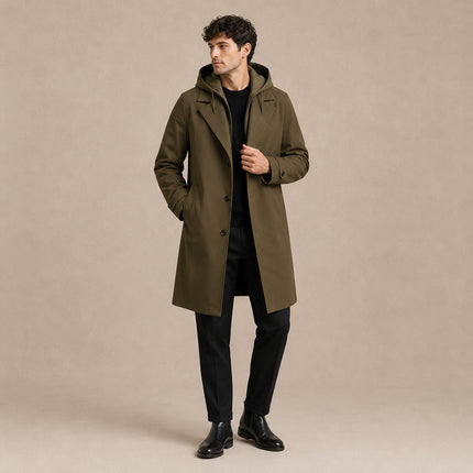 Men's Hooded Parka Coat – Long Waterproof Everyday Layer
