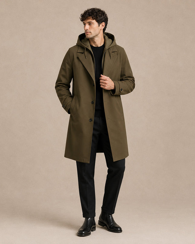 Men's Hooded Parka Coat – Long Waterproof Everyday Layer
