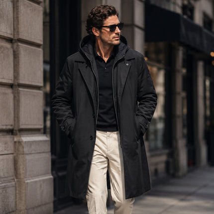 Men's Hooded Parka Coat – Long Waterproof Everyday Layer