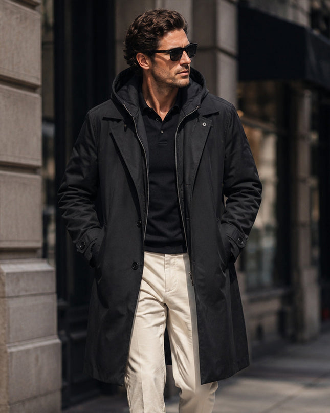 Men's Hooded Parka Coat – Long Waterproof Everyday Layer