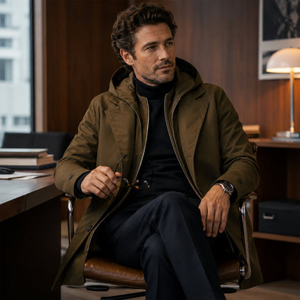 Men's Hooded Parka Coat – Long Waterproof Everyday Layer