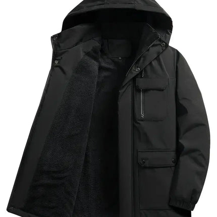 Men's Hooded Parka Jacket – Warm Lined Utility Winter Coat