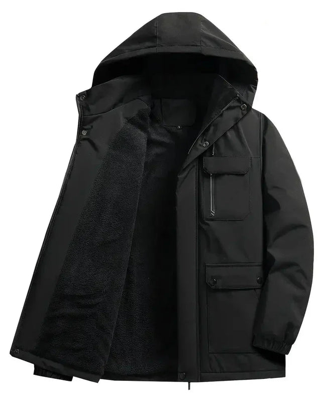 Men's Hooded Parka Jacket – Warm Lined Utility Winter Coat