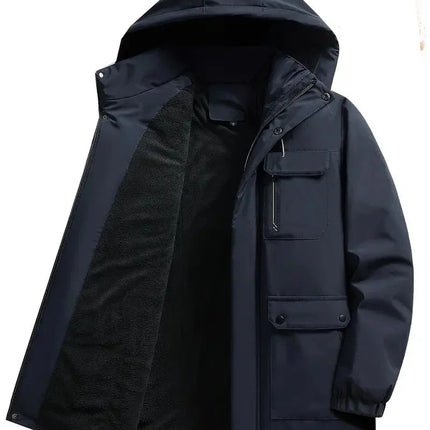 Men's Hooded Parka Jacket – Warm Lined Utility Winter Coat