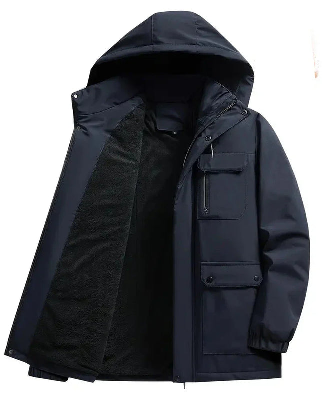 Men's Hooded Parka Jacket – Warm Lined Utility Winter Coat