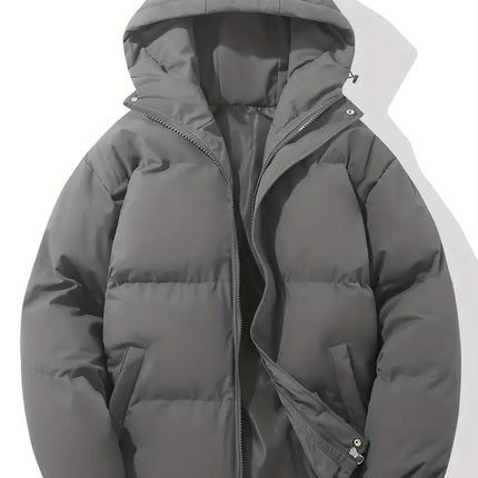 Men's Hooded Puffer Jacket with Insulated Quilted Design