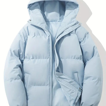 Men's Hooded Puffer Jacket with Insulated Quilted Design