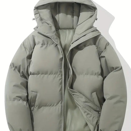Men's Hooded Puffer Jacket with Insulated Quilted Design