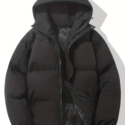 Men's Hooded Puffer Jacket with Insulated Quilted Design