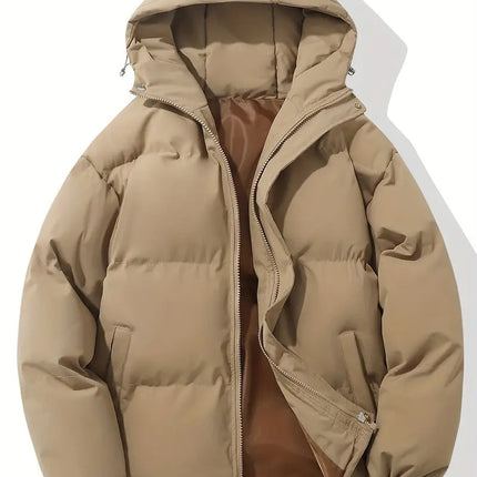 Men's Hooded Puffer Jacket with Insulated Quilted Design