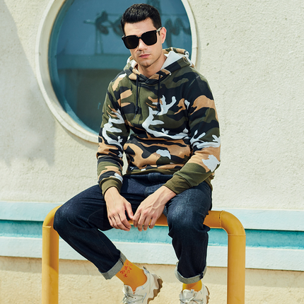 Men's Hoodie in Regular Fit – Camouflage Pullover