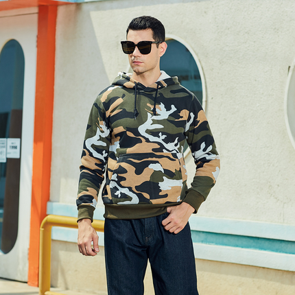 Men's Hoodie in Regular Fit – Camouflage Pullover
