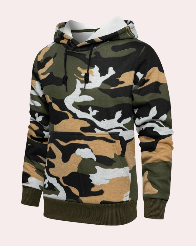 Men's Hoodie in Regular Fit – Camouflage Pullover