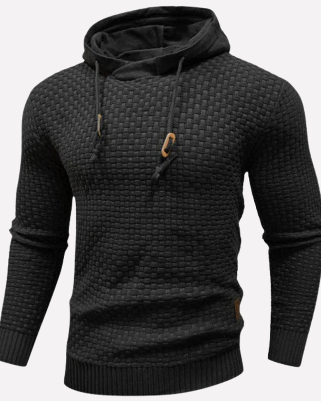 Men's Hoodie in Relaxed Fit – Textured Pullover Knit