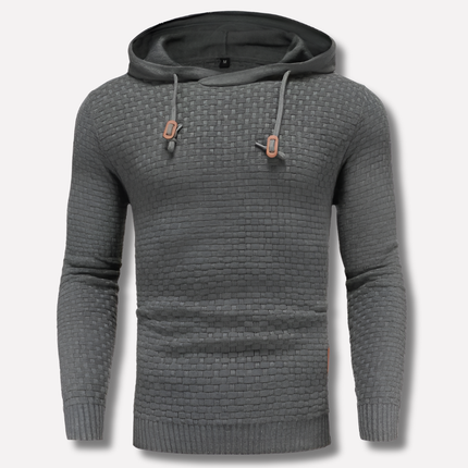 Men's Hoodie in Relaxed Fit – Textured Pullover Knit
