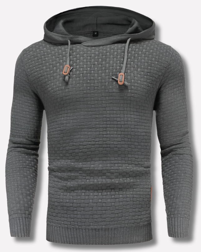 Men's Hoodie in Relaxed Fit – Textured Pullover Knit