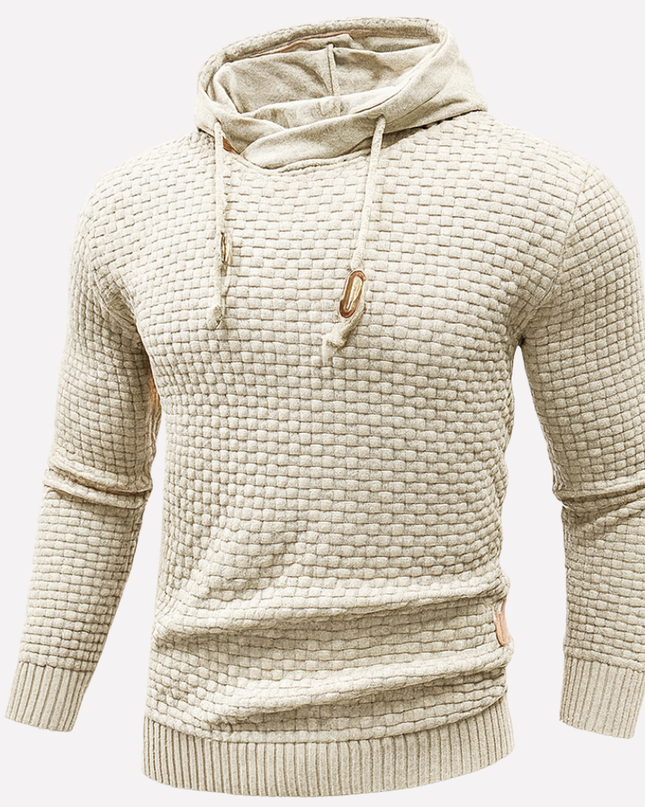 Men's Hoodie in Relaxed Fit – Textured Pullover Knit