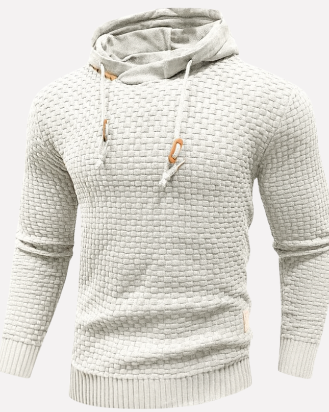 Men's Hoodie in Relaxed Fit – Textured Pullover Knit