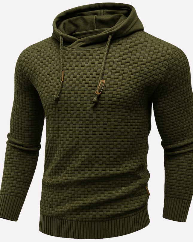Men's Hoodie in Relaxed Fit – Textured Pullover Knit