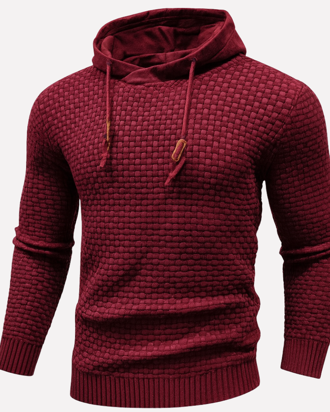 Men's Hoodie in Relaxed Fit – Textured Pullover Knit