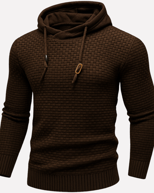 Men's Hoodie in Relaxed Fit – Textured Pullover Knit