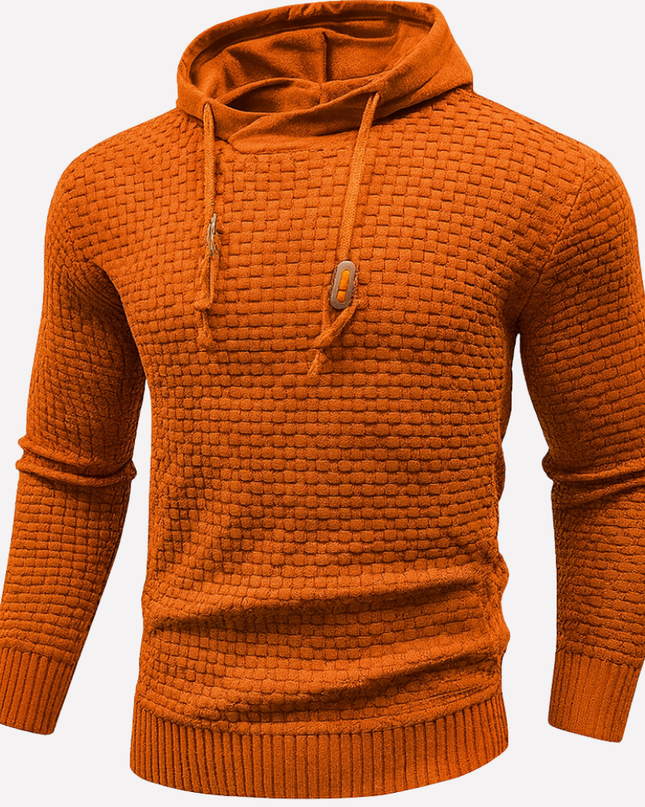Men's Hoodie in Relaxed Fit – Textured Pullover Knit