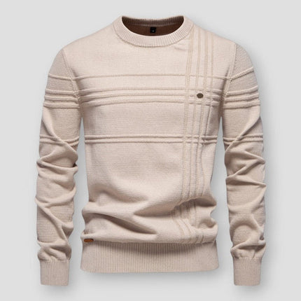 Men's Jumper in Regular Crew-Neck Cut – Textured Heritage Knit