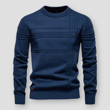 Men's Jumper in Regular Crew-Neck Cut – Textured Heritage Knit