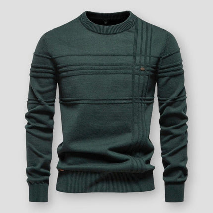 Men's Jumper in Regular Crew-Neck Cut – Textured Heritage Knit