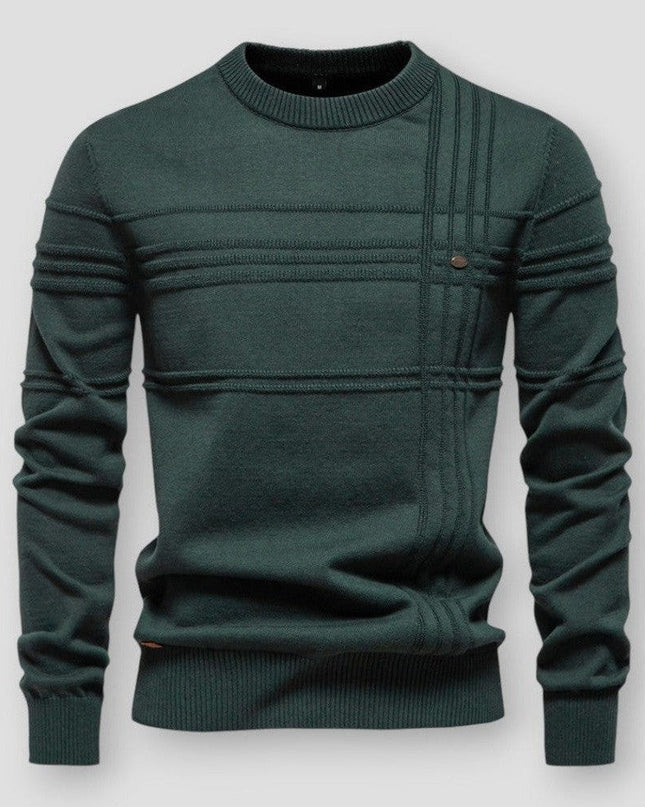 Men's Jumper in Regular Crew-Neck Cut – Textured Heritage Knit