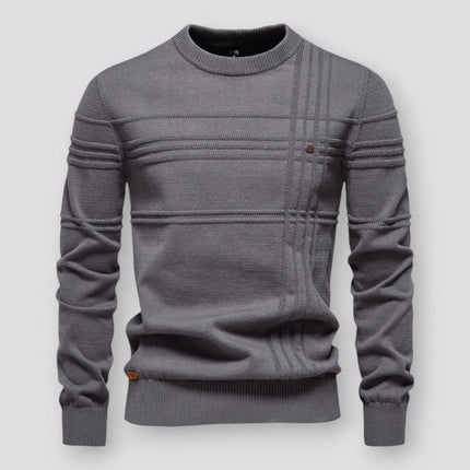 Men's Jumper in Regular Crew-Neck Cut – Textured Heritage Knit
