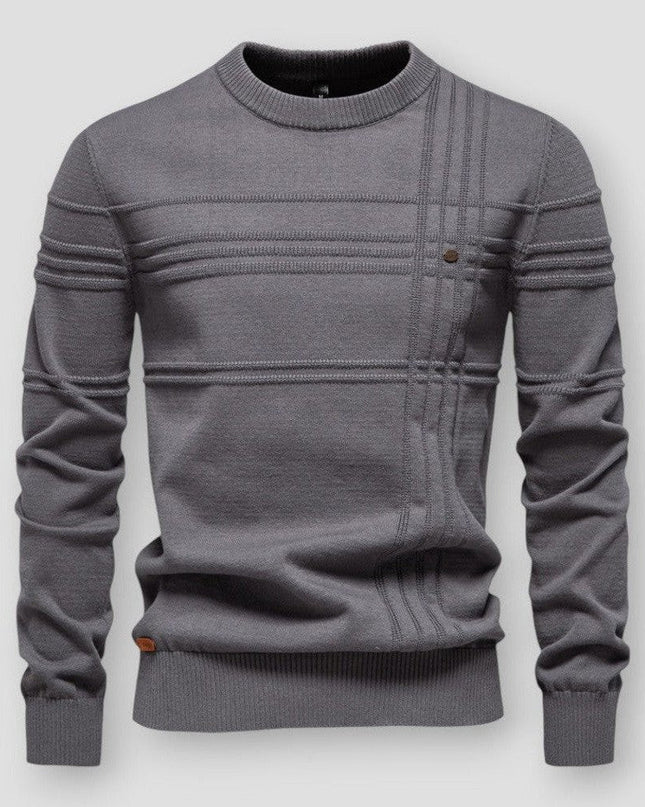 Men's Jumper in Regular Crew-Neck Cut – Textured Heritage Knit