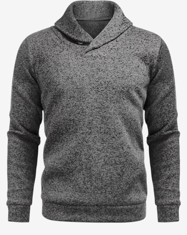 Men's Knitted Hoodie in Regular Fit – Shawl Collar Layer