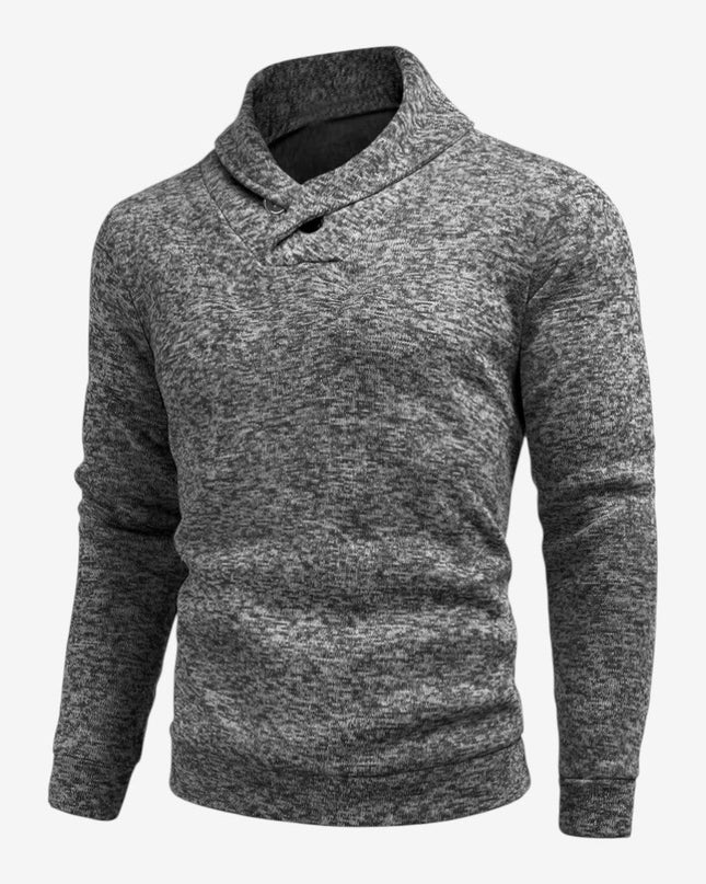 Men's Knitted Hoodie in Regular Fit – Shawl Collar Layer