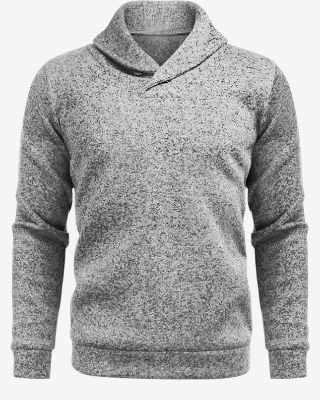Men's Knitted Hoodie in Regular Fit – Shawl Collar Layer