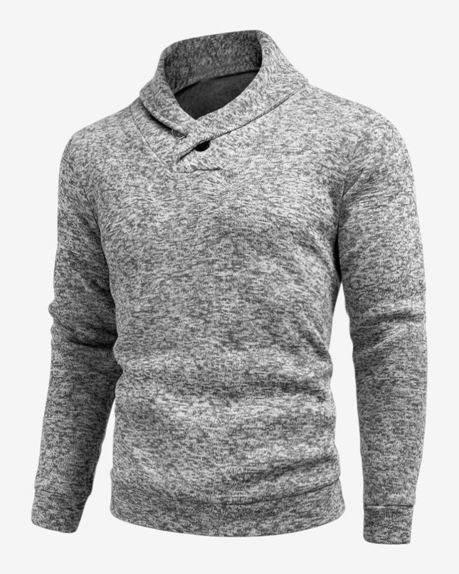 Men's Knitted Hoodie in Regular Fit – Shawl Collar Layer