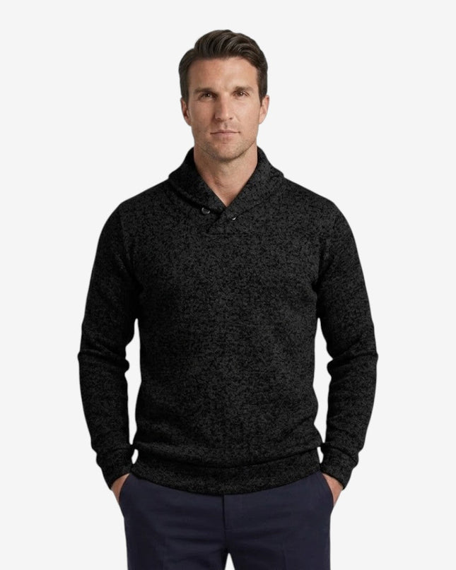 Men's Knitted Hoodie in Regular Fit – Shawl Collar Layer