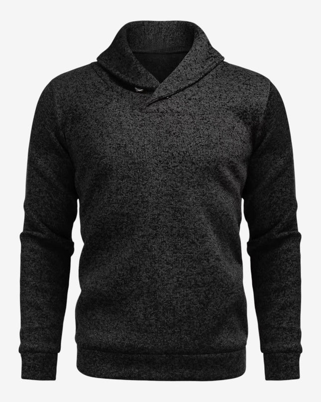 Men's Knitted Hoodie in Regular Fit – Shawl Collar Layer