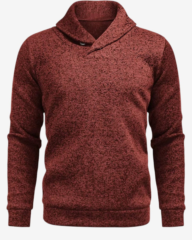 Men's Knitted Hoodie in Regular Fit – Shawl Collar Layer